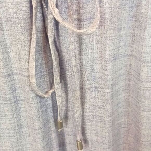 Jones New York wide leg cropped blue v-neck drawstring waist jumpsuit size large - Picture 7 of 13